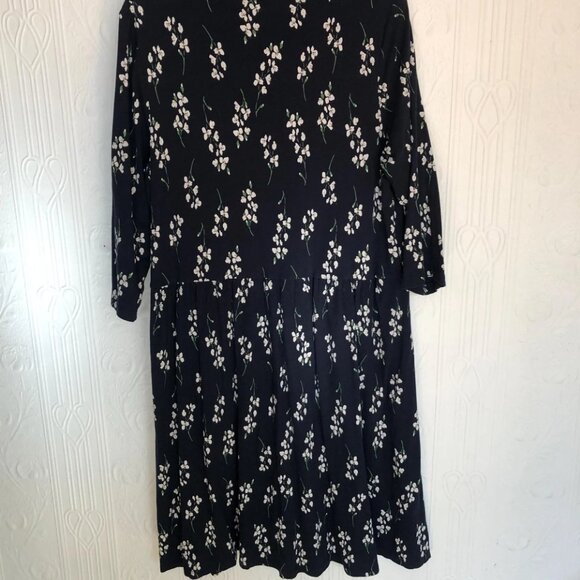 Seasalt Cornwall sustainable easy jersey flower shirt dress - size 10 US TALL - Picture 2 of 4